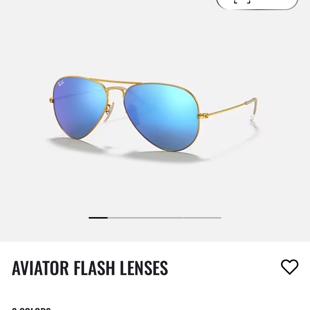 Ray-Ban Aviator Sunglasses With Flashy Blue Lenses